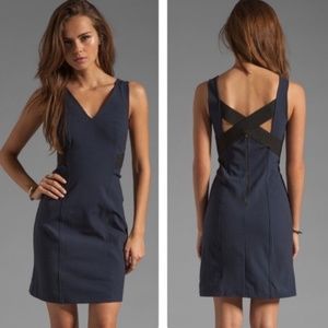 Theory Quanda Navy Criss Cross back Dress size 00 NWT